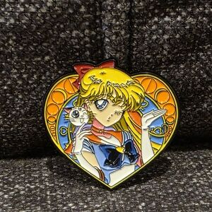 Heart-Shaped Anime Enamel Pin